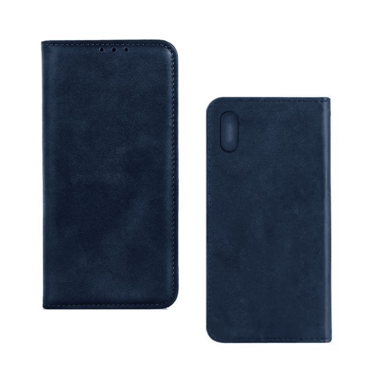 Capa Flip de Couro com Bolso Interno para Xiaomi Redmi 9a Azul